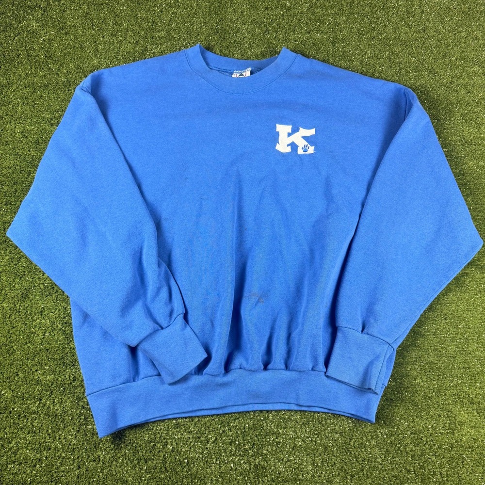 Vintage Delta Mid Weight Blue Crewneck Sweatshirt Mens XL K‎ Paw Print USA Made
